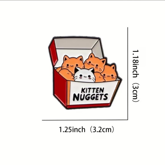 Cute Cat Enamel Pin - Red and White - Picture 4 of 4